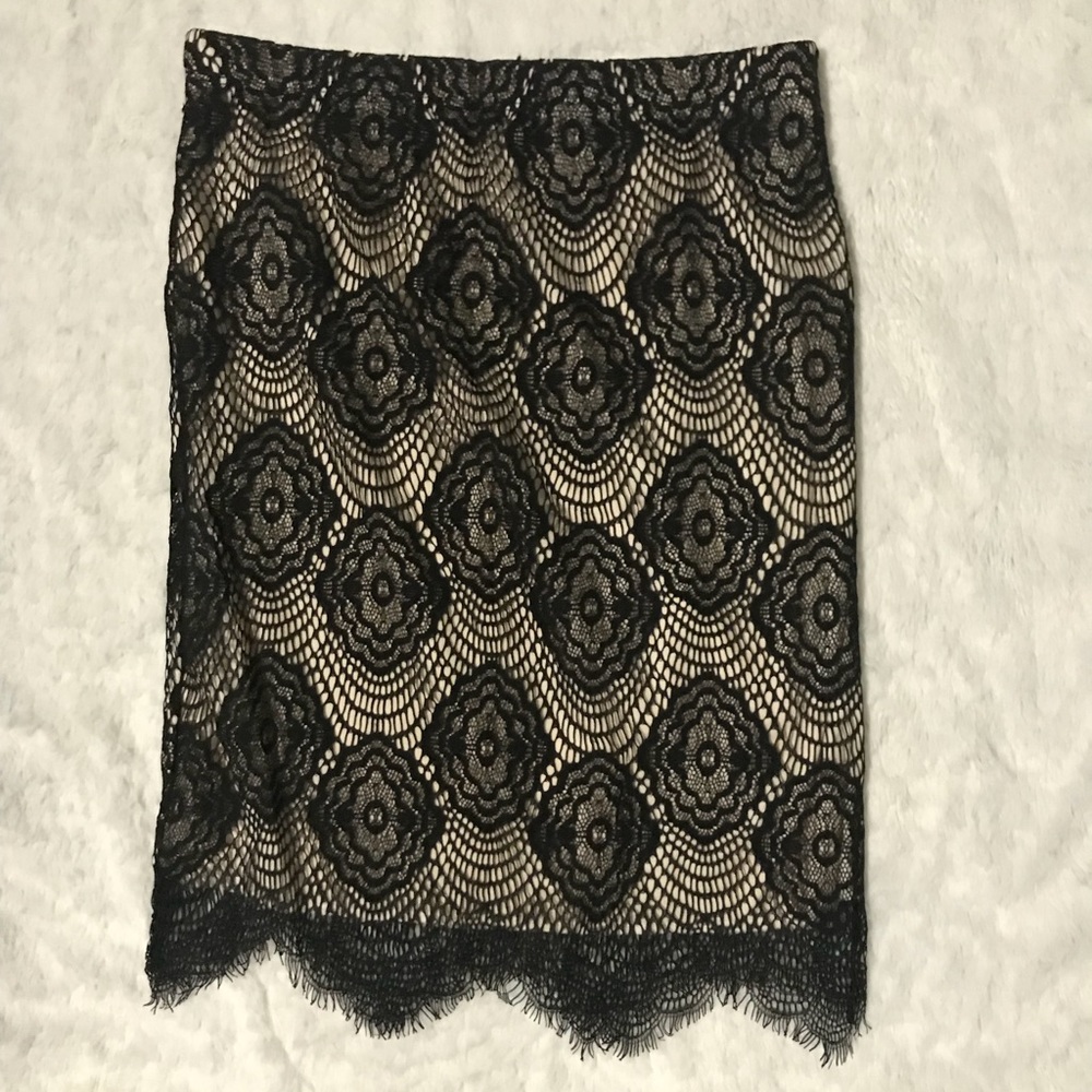 Black Lace Midi skirt